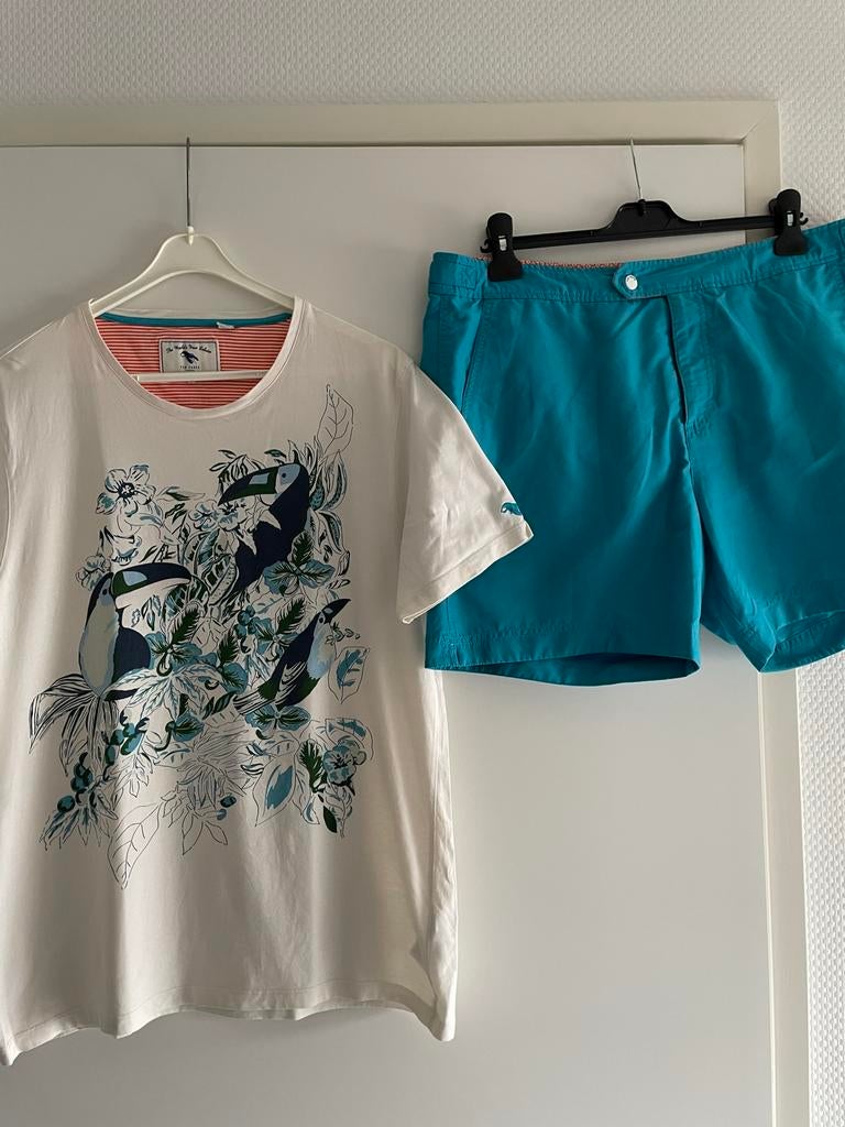 Ted baker zwemshort met bijpassend shirt maat 5., Ophalen of Verzenden, Maat 52/54 (L), Blauw, Zwemshort