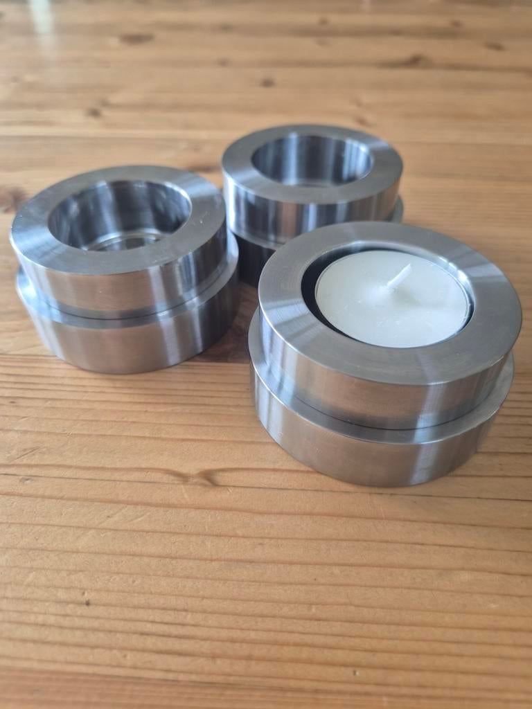 Menu waxinelichthouders 3x, Ophalen of Verzenden, Metaal, Minder dan 25 cm