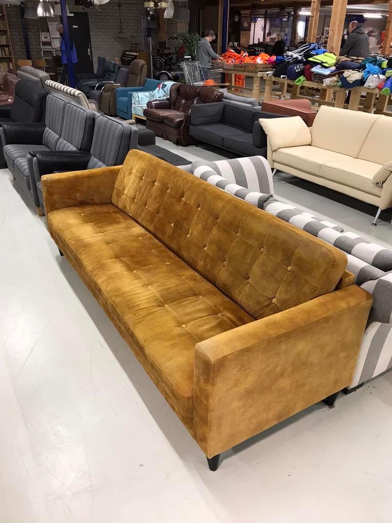 Oker gouden bank 3/4 zits, Ophalen of Verzenden