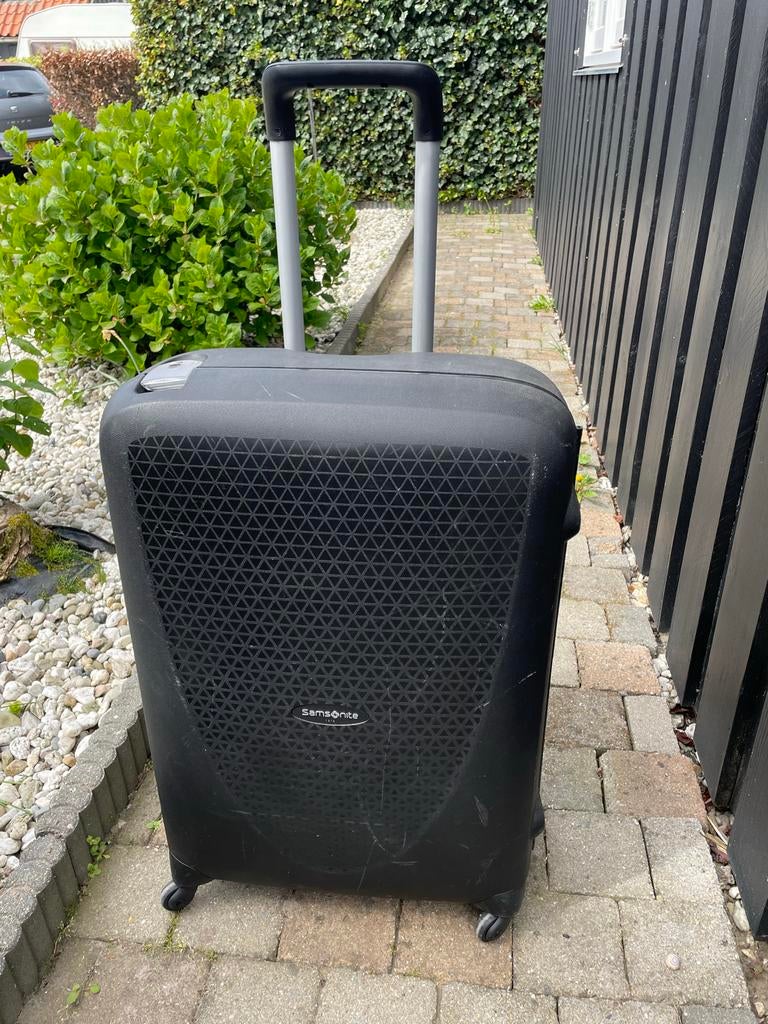 Zeer grote, lichtgewicht Samsonite rolkoffer met cijferslot, Ophalen, Gebruikt, Uitschuifbare handgreep