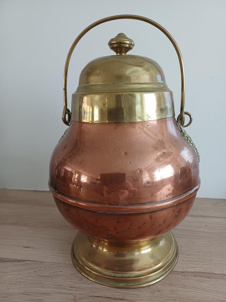 Mooie oude koperen doofpot, Ophalen of Verzenden, Koper