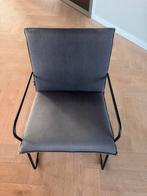 Fauteuil antraciet zwart stalen frame Loods5, Huis en Inrichting, Fauteuils, Ophalen, 75 tot 100 cm, Zo goed als nieuw, Stof