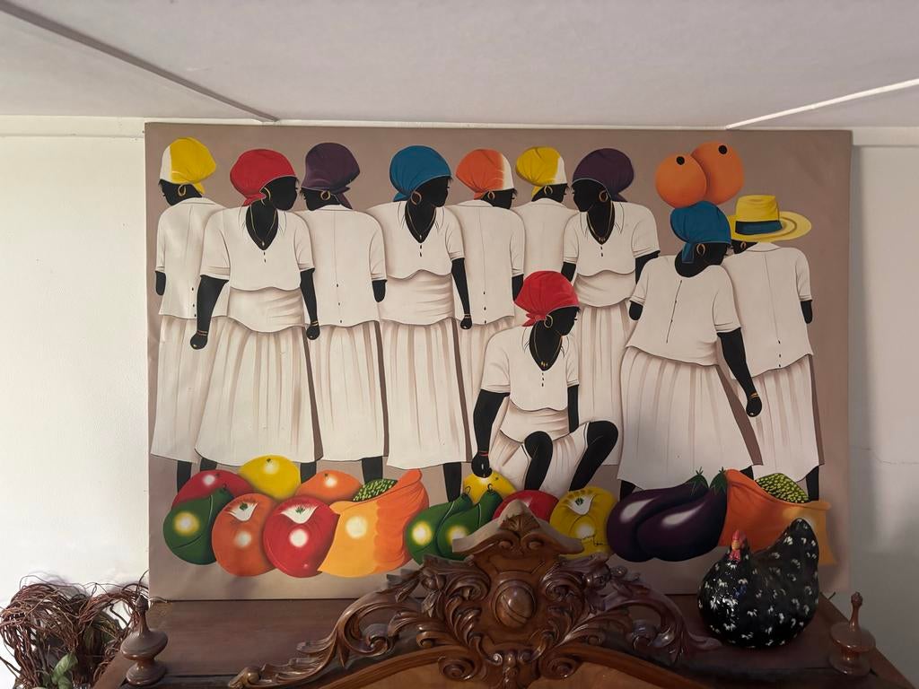 Schilderij met vrouwen en fruit, Antiek en Kunst, Ophalen