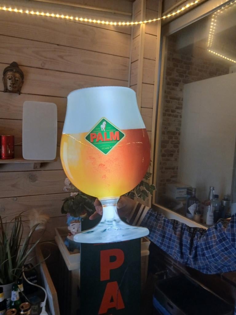 Palm lichtreclame, Ophalen, Zo goed als nieuw, Reclamebord, Plaat of Schild, Palm