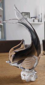 Vintage Murano Glas Vis Grijs Rokerige tinten, Ophalen of Verzenden