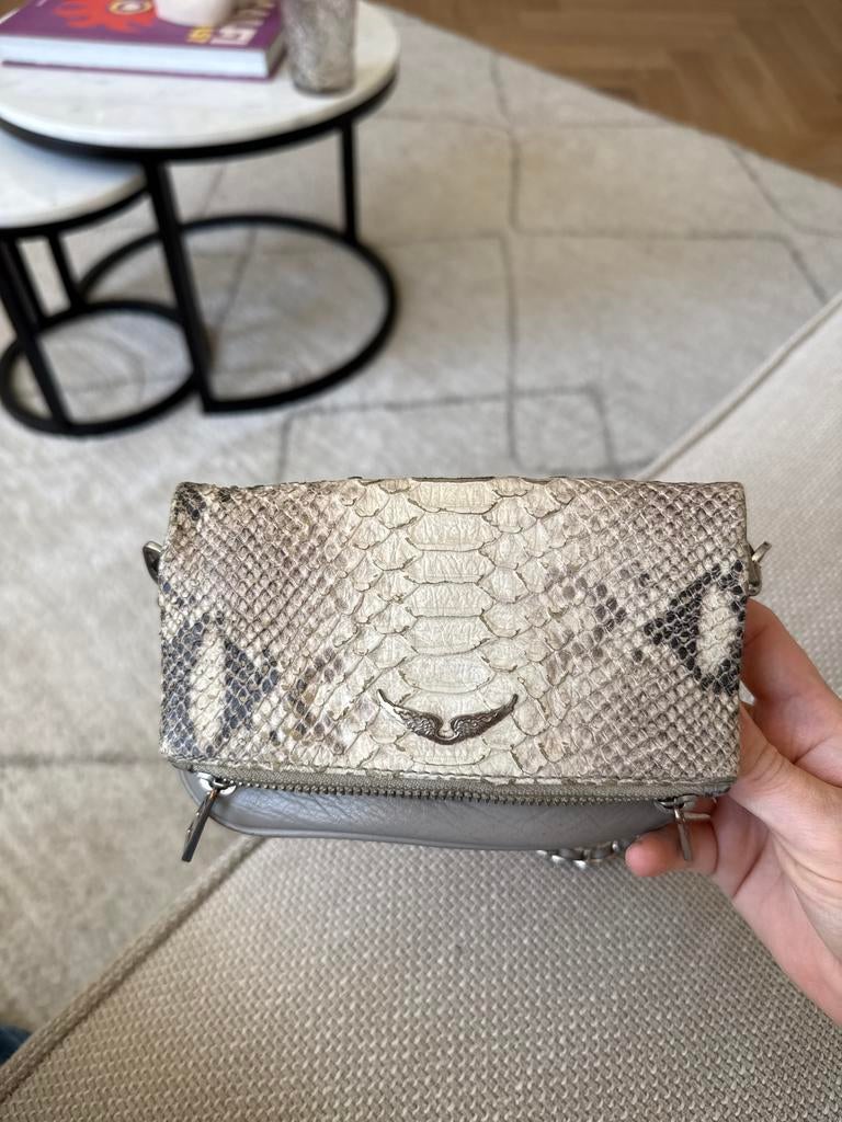 Zadig & Voltaire Mini Tasje Slangenleer - Gebruikte Look, Ophalen of Verzenden, Gebruikt, Overige kleuren, Schoudertasje