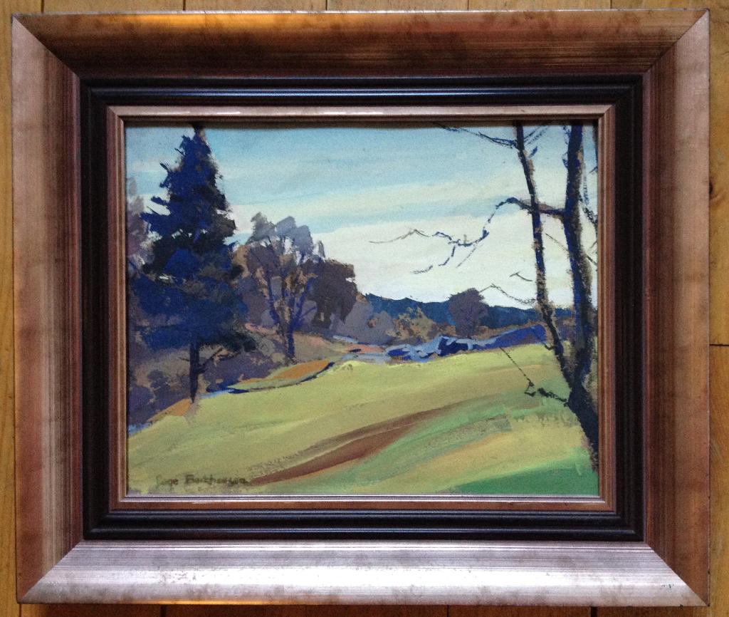 Aage Backhausen (1908-1966), landschap, schilderij, Ophalen of Verzenden