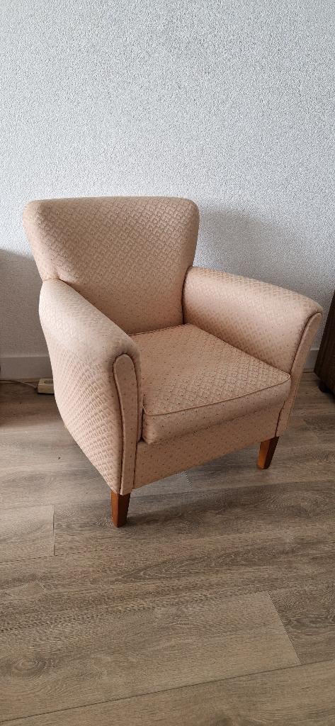 Retro fauteuil 2x, Ophalen, Gebruikt, Stof, 50 tot 75 cm