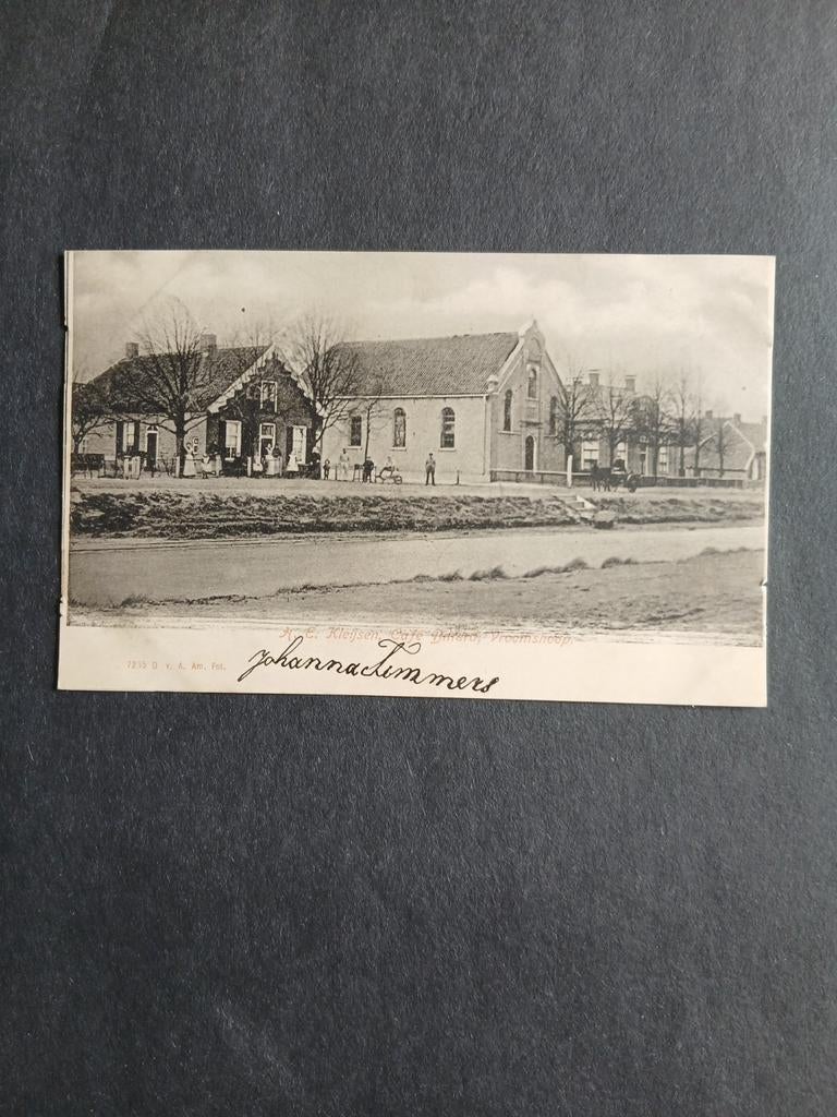 Vroomshoop,  H.E. Kleijsen, cafe biljard,  gelopen 1903, Ophalen of Verzenden, Voor 1920, Gelopen, Overijssel