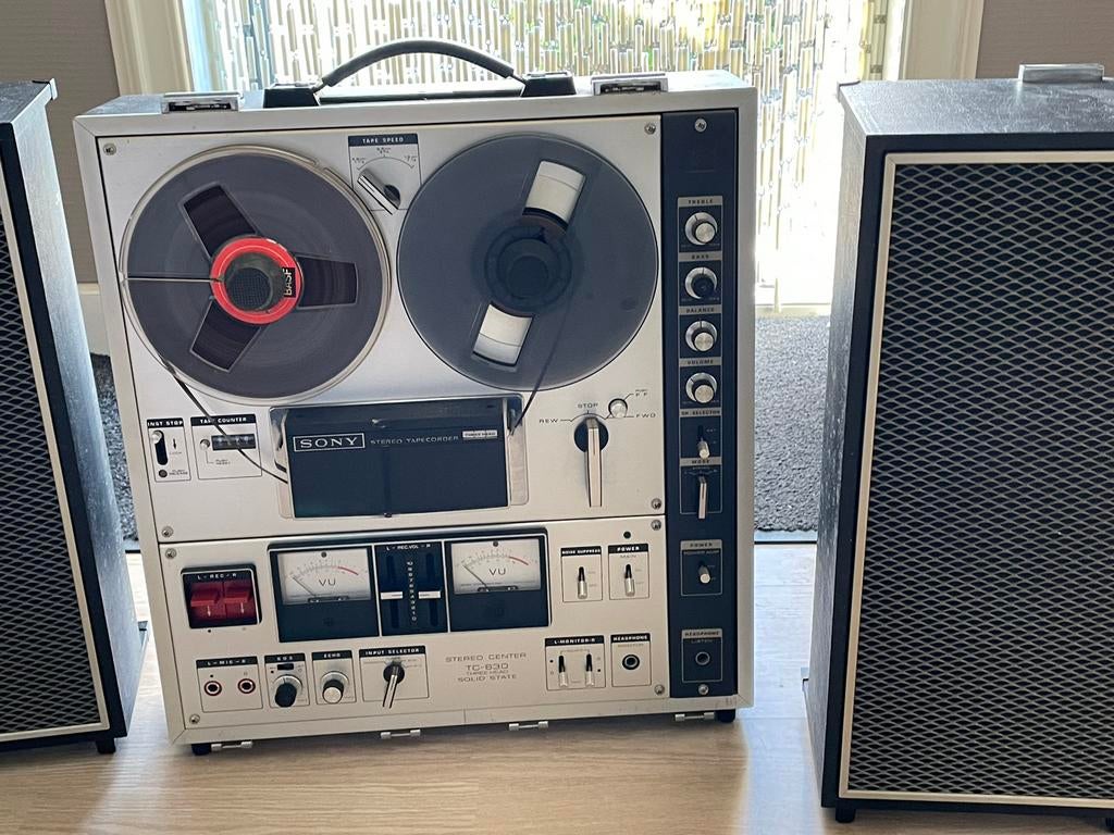 Sony bandrecorder TC-630 voor onderdelen, incl. microfoon, Ophalen, Defecte bandrecorder