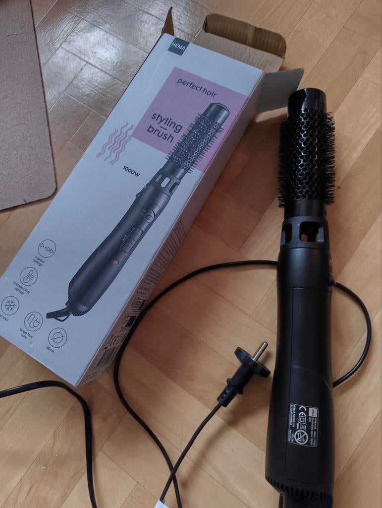 Hema Perfect Hair Styling Brush 1000W, Ophalen of Verzenden, Zo goed als nieuw, Föhn of Haardroger
