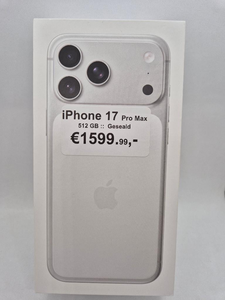 IPhone 17Promax wit , 512gb in dicht doos!, Telecommunicatie, Mobiele telefoons | Apple iPhone, 512 GB, Overige modellen, Wit