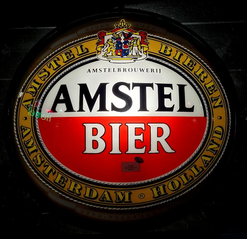 Amstel Bier lichtbakschaal met verlichting 81 cm  (FH5826), Ophalen, Gebruikt, Reclamebord, Plaat of Schild, Amstel