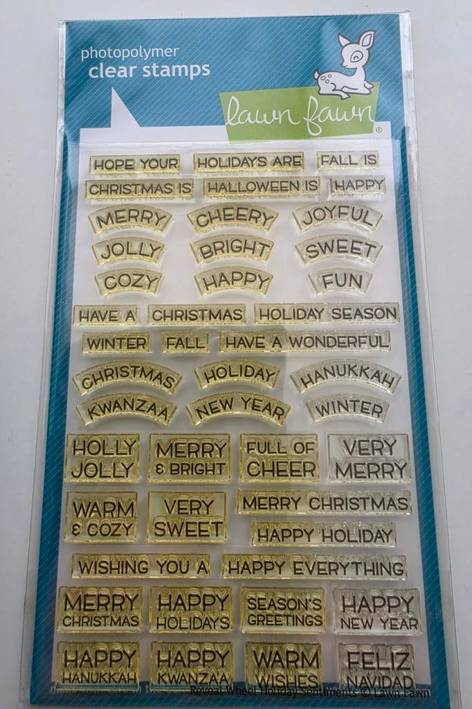 Lawn Fawn - Reveal Wheel Holiday Sentiments - NIEUW, Ophalen of Verzenden, Nieuw, Clearstamp