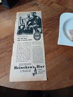 Advertentie van Heineken bier man verven 1956, Ophalen of Verzenden, Zo goed als nieuw, Viltje(s), Heineken