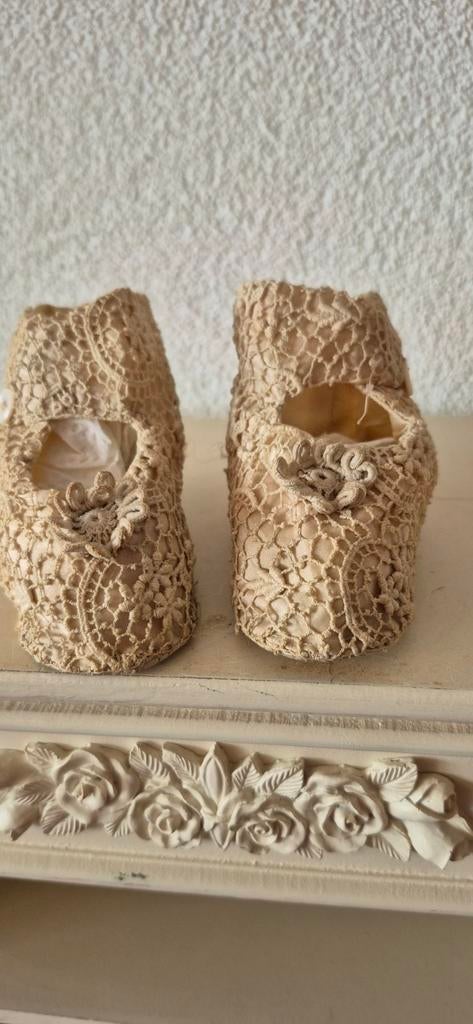 Brocante slofjes voor de pop, Verzamelen, Poppen, Ophalen of Verzenden, Pop
