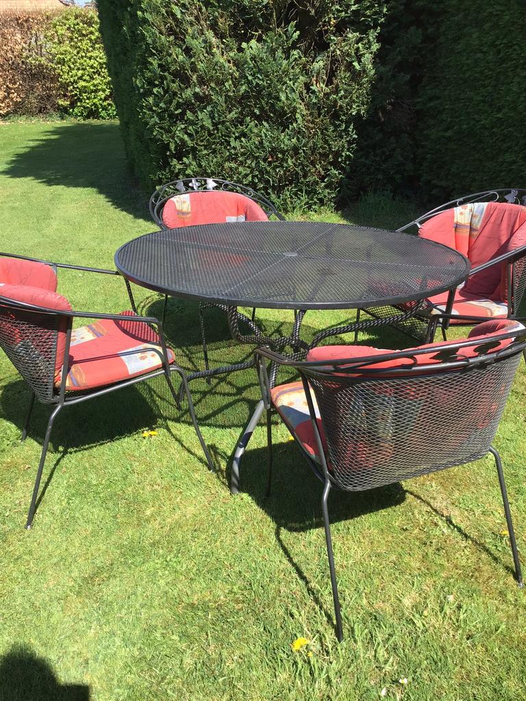 Royal garden antr / zwart tuinset incl kussens, Ophalen, Zo goed als nieuw, Overige materialen