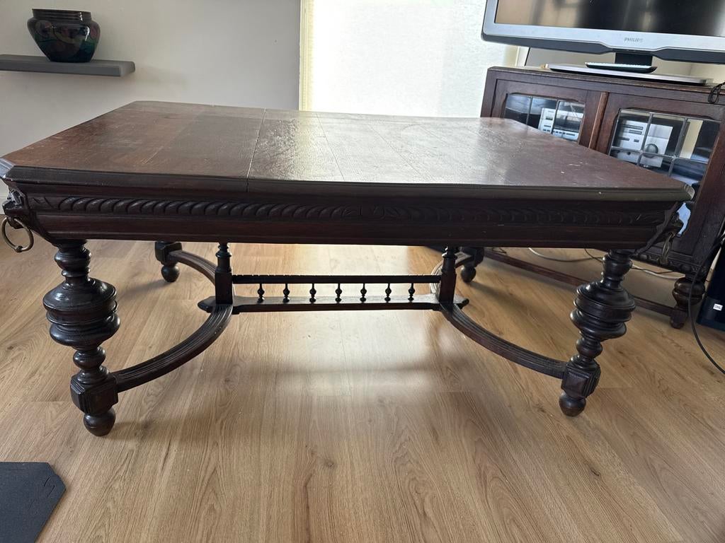 Antieke Leeuwenbek Tafel, Ophalen, Gebruikt, 50 tot 100 cm, 100 tot 150 cm