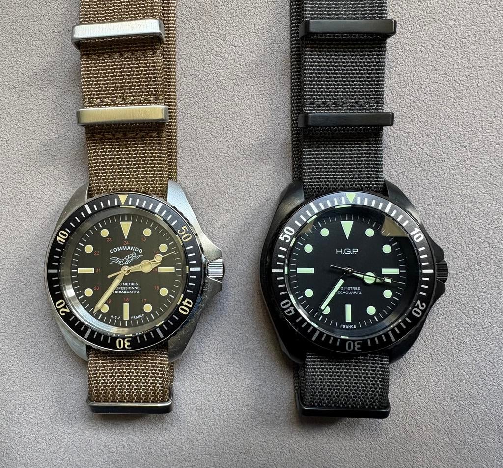 Te koop: H.G.P. duikhorloge met Monnin case, Sieraden, Tassen en Uiterlijk, Horloges | Heren, Zo goed als nieuw, Polshorloge, Seiko