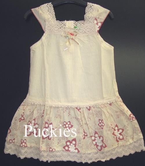 Beige/roze jurk maat 92/98 NIEUW (9462), Kinderen en Baby's, Kinderkleding | Maat 92, Meisje, Ophalen of Verzenden, Jurk of Rok