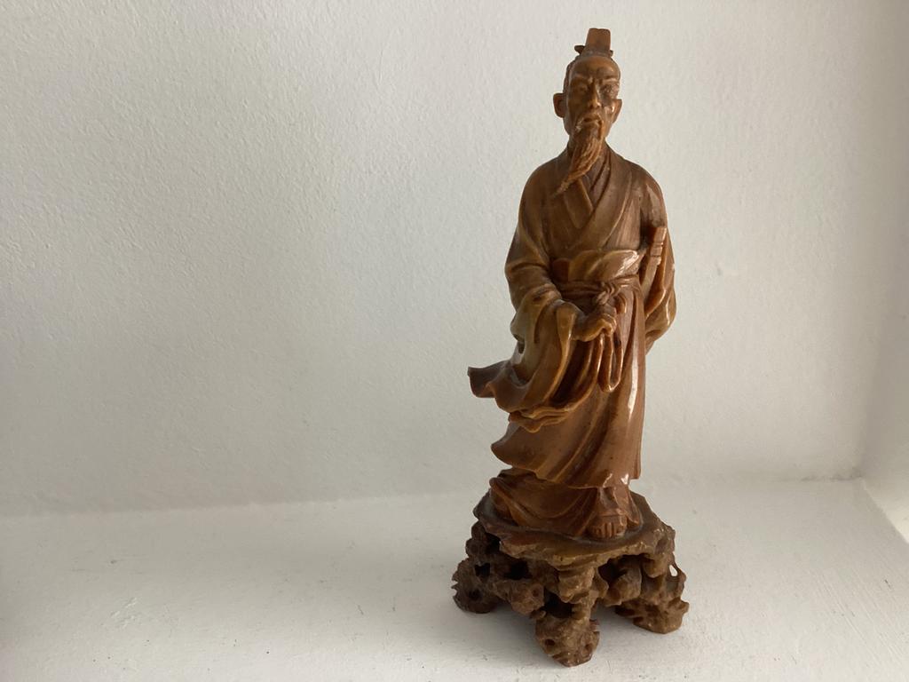 Chinees beeld speksteen antiek, Ophalen of Verzenden