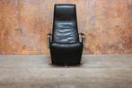 IZGStaat zwarte leren Jori Brainbuilder design relaxfauteuil, Huis en Inrichting, Fauteuils, Jori, 100 tot 125 cm, Ophalen of Verzenden
