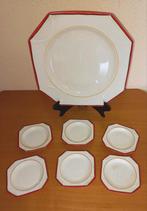 Art Deco Mosa Maastricht gebakstel schaal/+6 bordjes, Ophalen of Verzenden