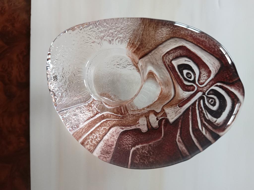 Kristal glazen kandelaar designed Mats Jonasson, Antiek en Kunst, Ophalen