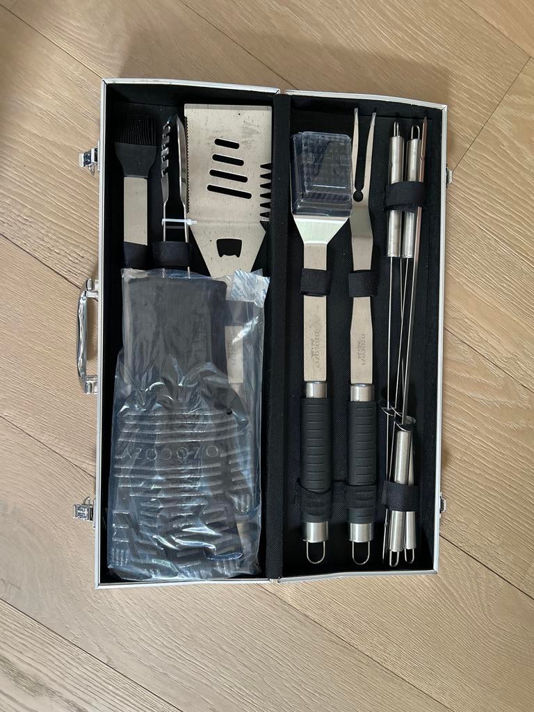 BBQ Gereedschap Set in Aluminium Koffer - Compleet, Ophalen, Nieuw