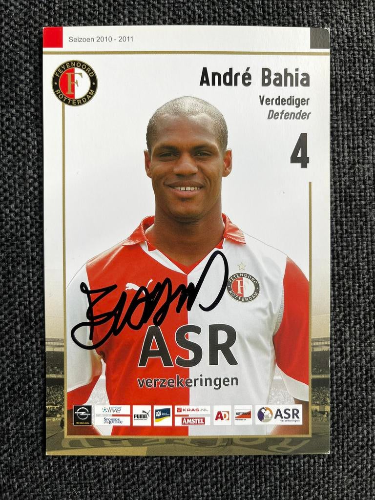 Feyenoord spelerskaart Bahia met handtekening, Ophalen of Verzenden, Zo goed als nieuw, Feyenoord, Spelerskaart