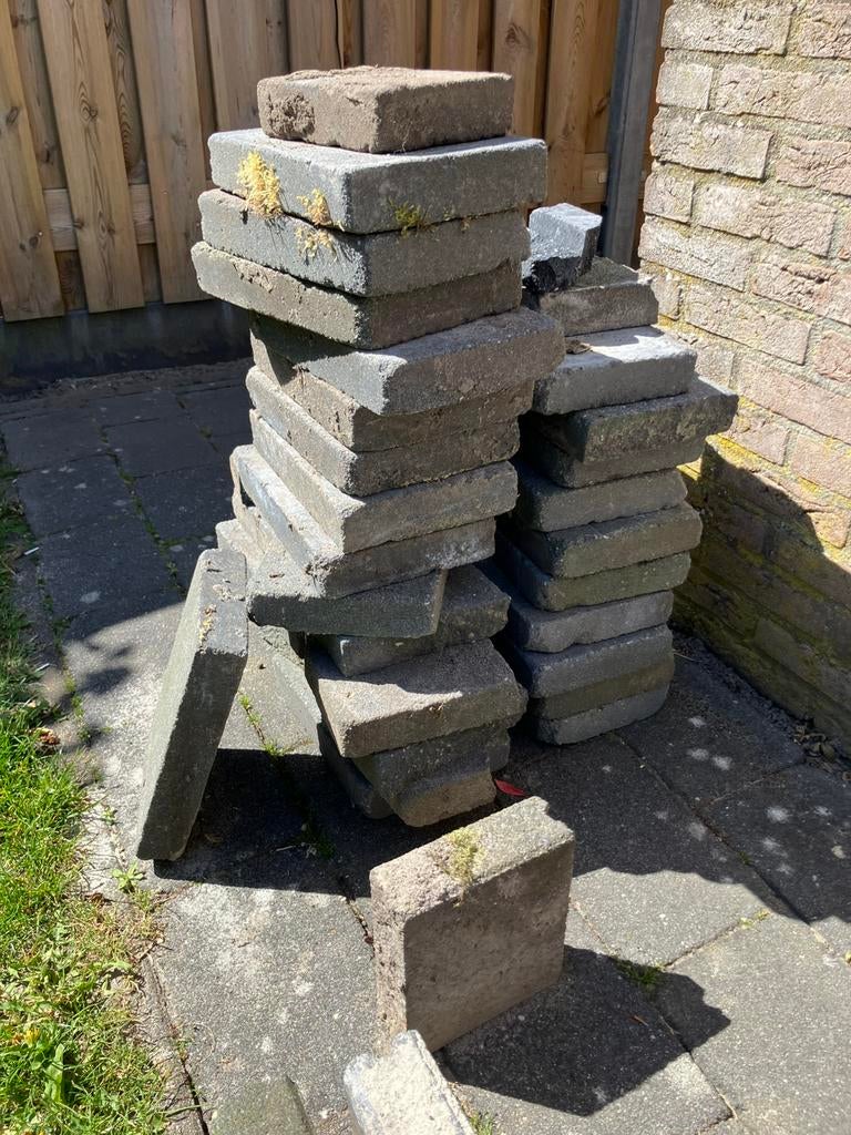 Antraciete beton klinkers, Tuin en Terras, Ophalen, Gebruikt, Klinkers, Minder dan 5 m²