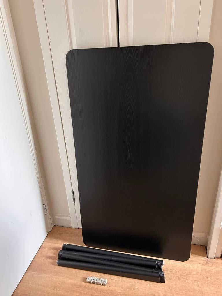 IKEA Lisabo eettafel zwart, Ophalen, Gebruikt, 100 tot 150 cm, 50 tot 100 cm