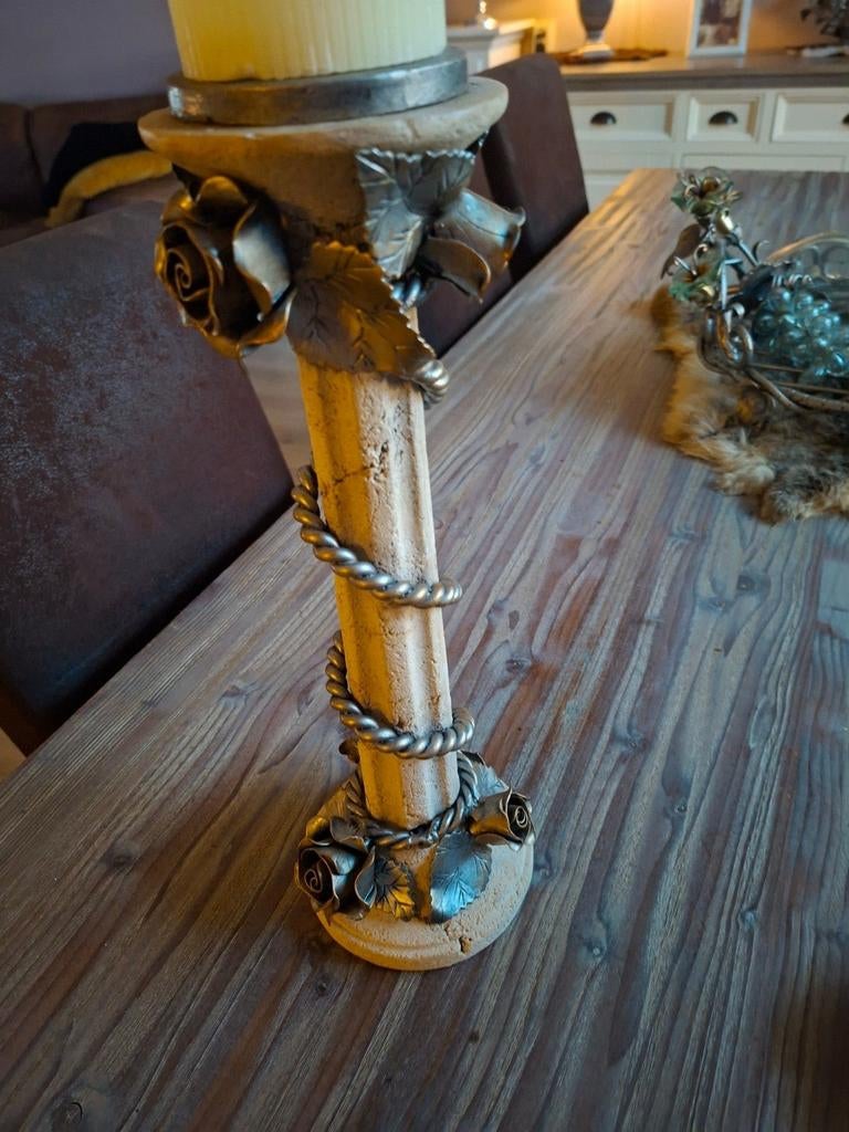 Kandelaars. Steen zilver, Huis en Inrichting, Woonaccessoires | Zuilen en Pilaren, Ophalen of Verzenden