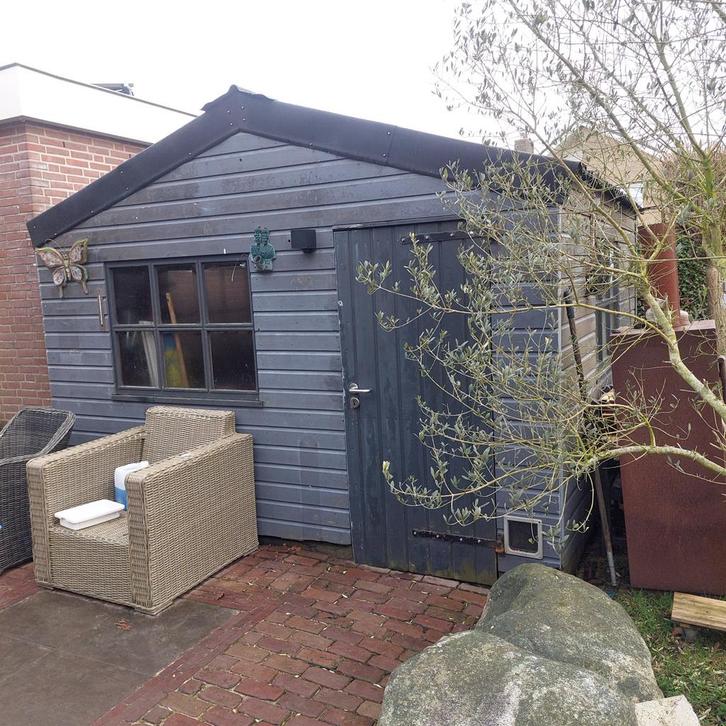 Mooie houten tuinhuis, Tuin en Terras, Tuinhuizen, Gebruikt, Tuinhuis, Hout, 250 tot 500 cm, 200 tot 400 cm, 3 ramen of meer, Ophalen