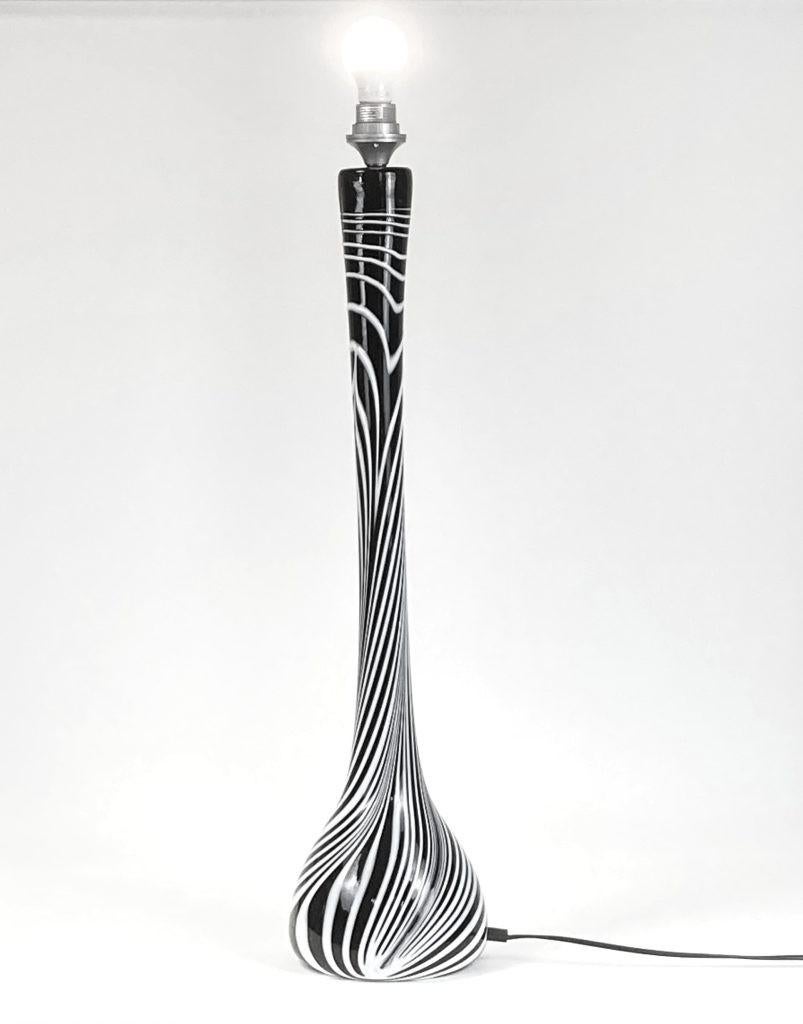 Hala Zeist - Vintage glazen zebra lampvoet - 77 cm, Huis en Inrichting, Lampen | Vloerlampen, Ophalen, N.v.t., Design, N.v.t.