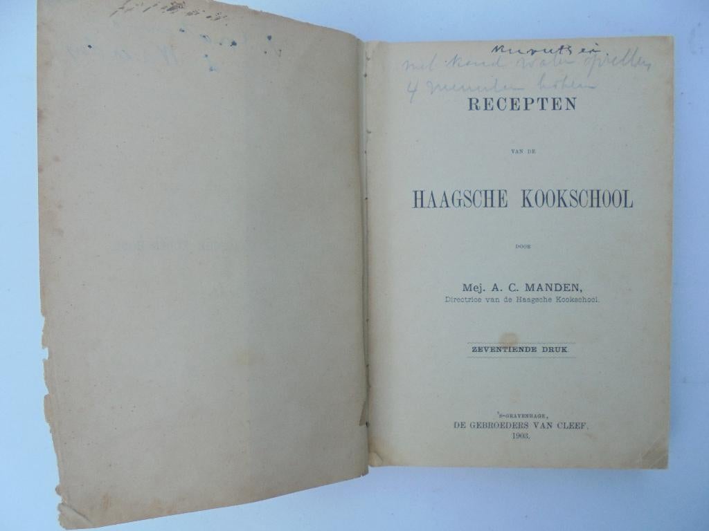 1903 Haagsche Kookschool kookboek (R2-32), Ophalen, Zo goed als nieuw, Azië en Oosters