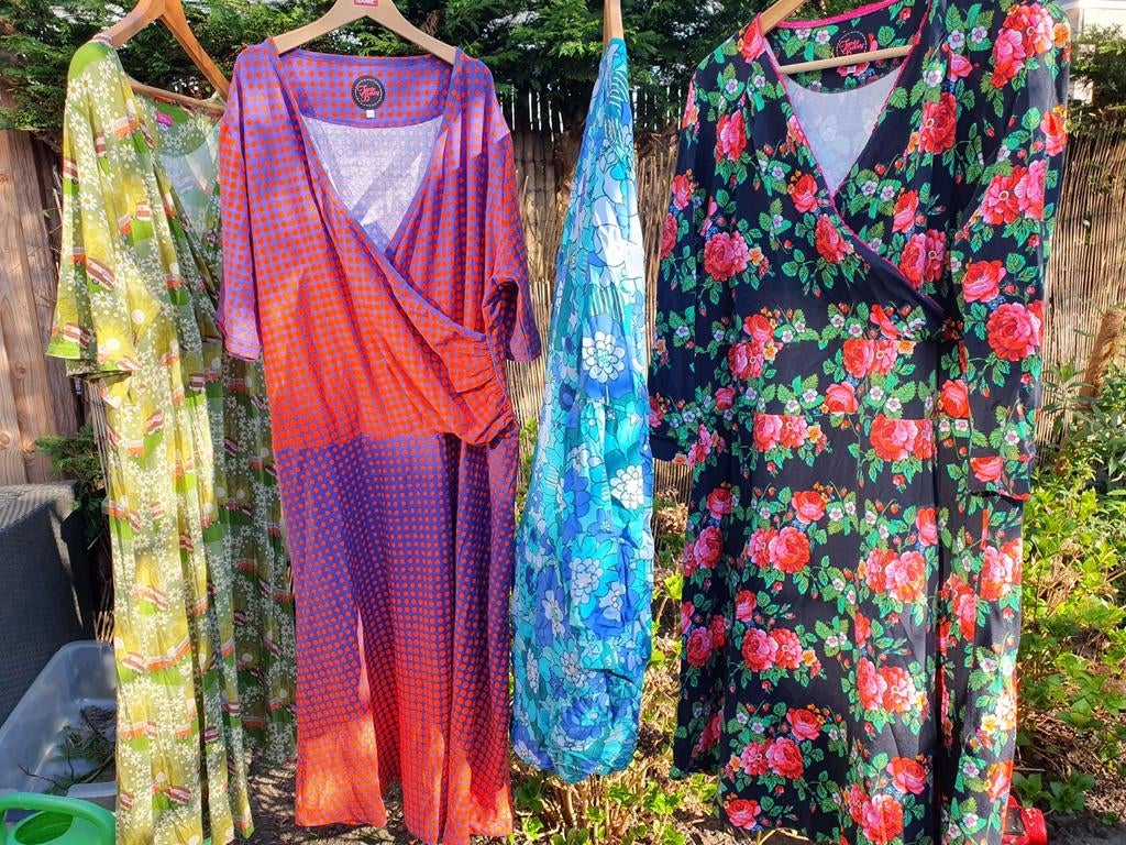 Jurk Tante Betsy Salsa Disco Dots Orange 3XL, Tante Betsy, Maat 46/48 (XL) of groter, Oranje, Ophalen of Verzenden