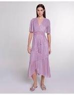 Maje Roze jurk met V-hals en ruches S/XS, Kleding | Dames, Jurken, Nieuw, Ophalen of Verzenden, Maje, Roze