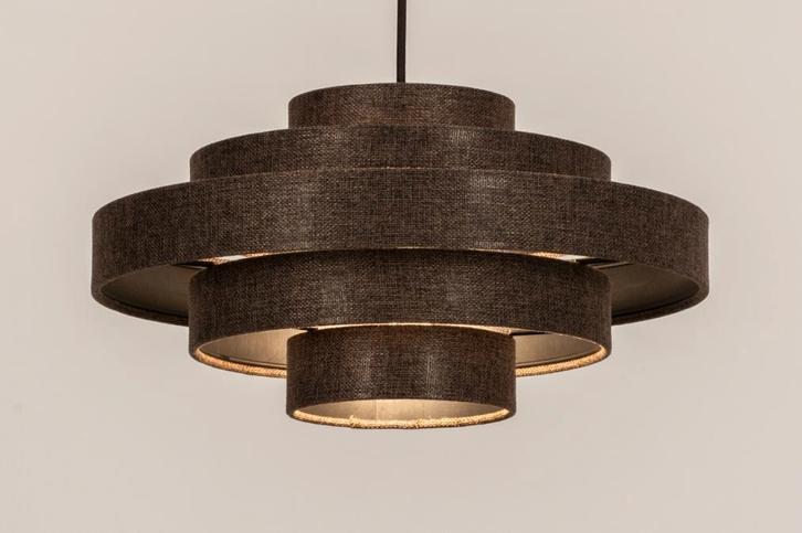 hanglamp tafel bed woonkamer salontafel bank lamp stof bruin, Huis en Inrichting, Lampen | Hanglampen, Nieuw, Minder dan 50 cm