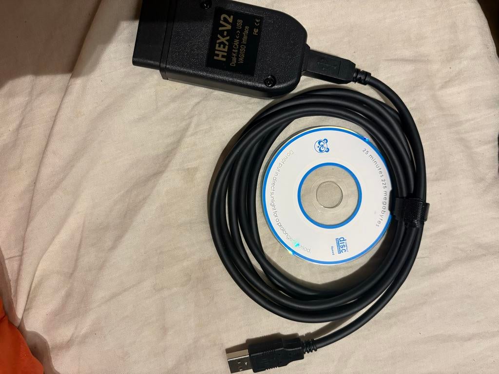VCDS Hex-V2 diagnose interface met kabel en CD, Ophalen of Verzenden, Gebruikt