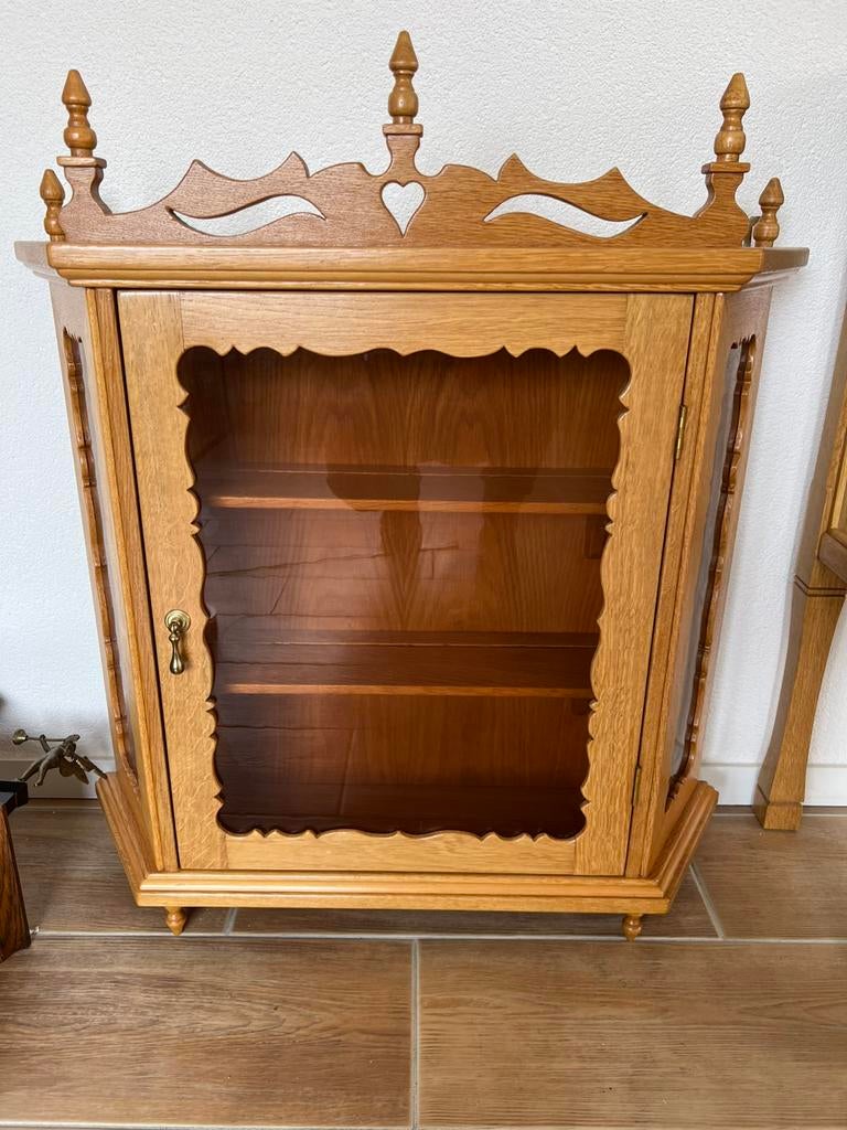 Echte eiken hang servieskast helemaal handwerk, Ophalen, Zo goed als nieuw, 25 tot 50 cm, Minder dan 100 cm