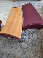 Leolux tafel 2 delig, donkerrood met hout, Ophalen, Gebruikt, 50 tot 100 cm, Minder dan 50 cm