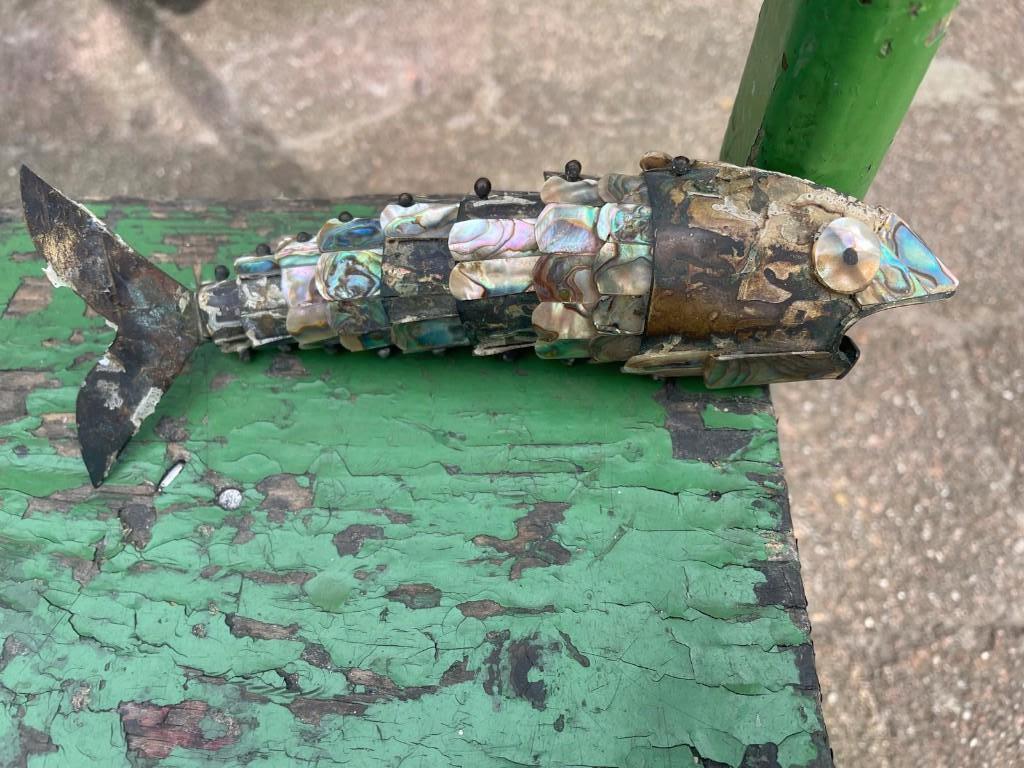 Gelede visflesopener met Abalone schelpen, Ophalen of Verzenden