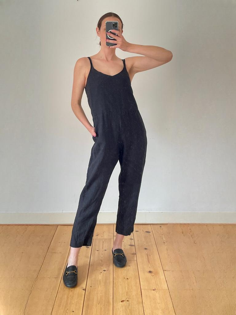 Assembly label linnen jumpsuit maat S np €200, Kleding | Dames, Jumpsuits, Ophalen of Verzenden, Gedragen, Maat 36 (S), Zwart