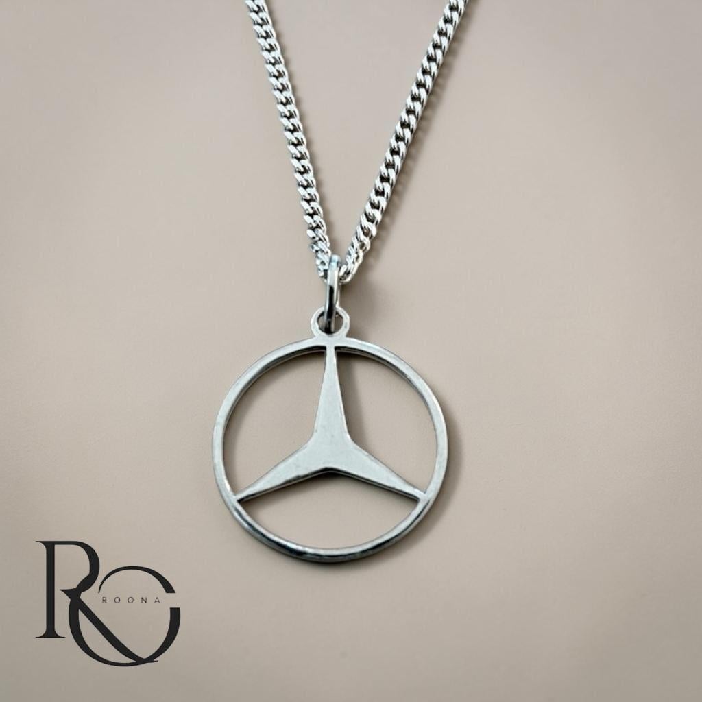 Mercedes hanger zilver 925 met ketting handgemaakt