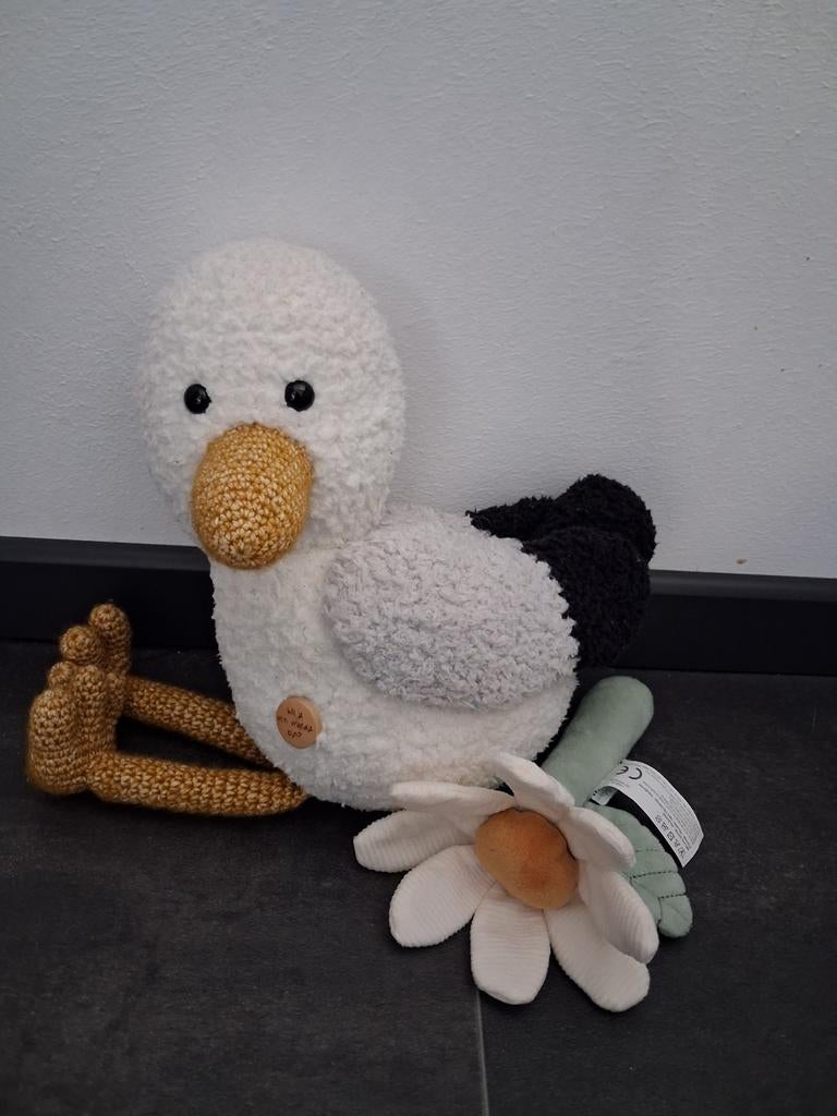 Meeuw knuffel met bloem, Ophalen of Verzenden, Overige typen