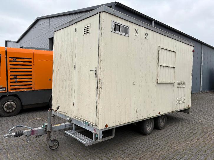 Te koop snelverkeer schaftwagen bouwkeet tandemasser, Doe-het-zelf en Verbouw, Bouwketen en Schaftketen, Gebruikt, Ophalen