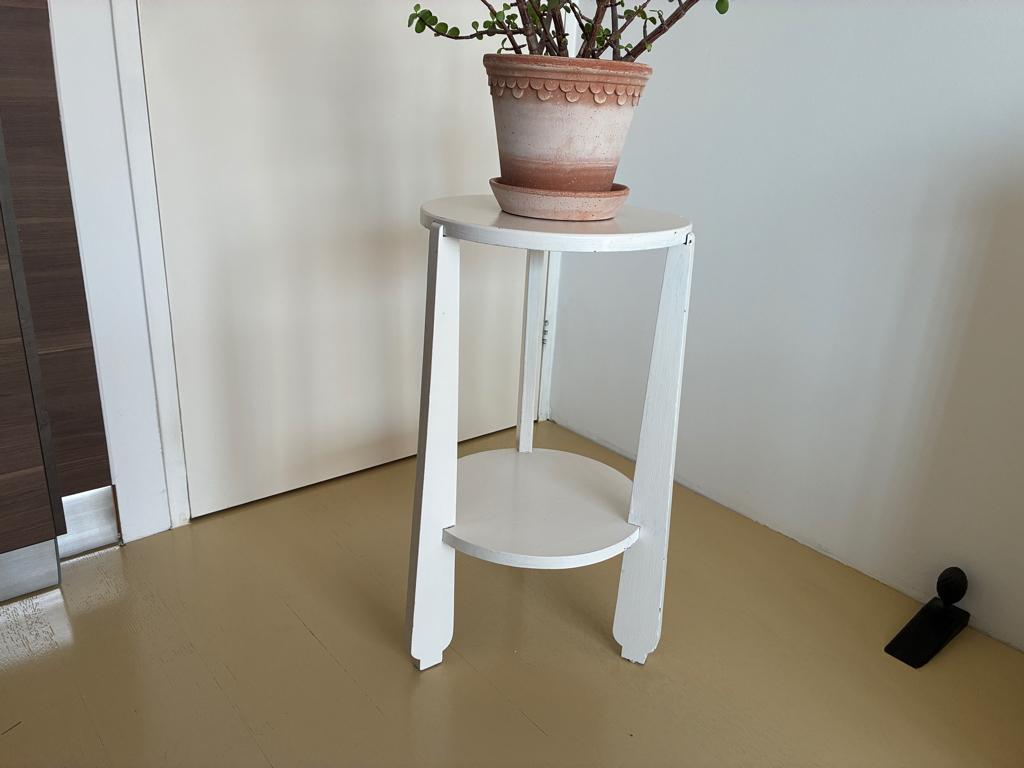 Fraai model houten plantentafel wit vintage, Ophalen, Gebruikt, Hout