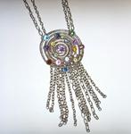 Dames collier met veelkleurige kristalen, nieuw., Ophalen of Verzenden, Nieuw, Zilver, Overige materialen