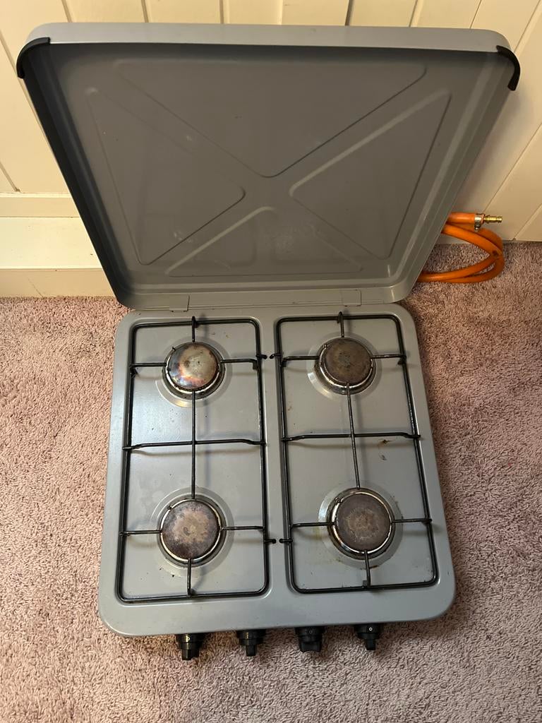 Draagbaar Gastoestel met 4 Pitten en Gasslang, Ophalen, Gebruikt